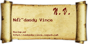 Nádasdy Vince névjegykártya