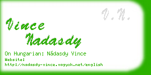 vince nadasdy business card